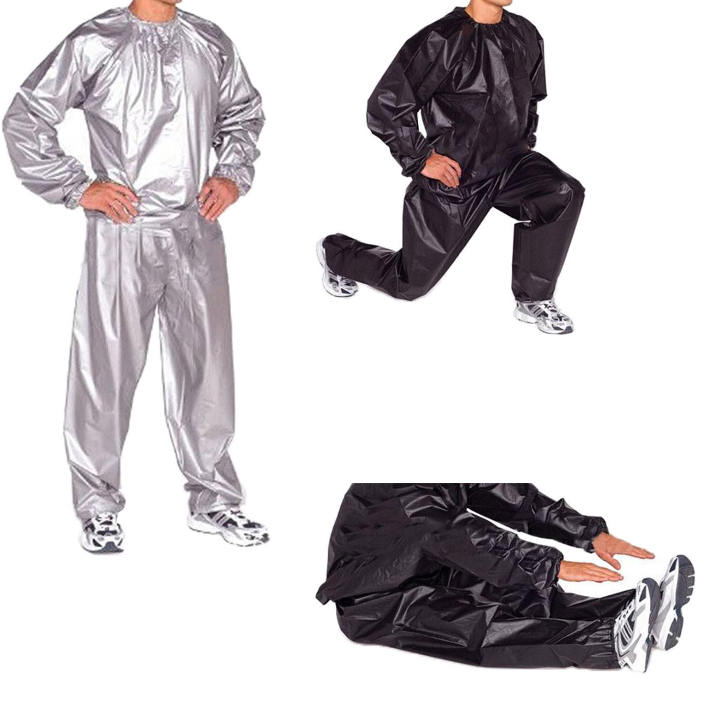 Star Home Unisex Sweat Sauna Exercise Gym Fitness Weight Loss Suit Top Pants Clothes Set